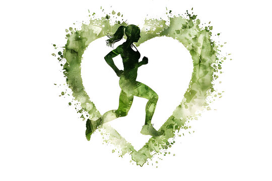 Minimalist logo of a running female silhouette