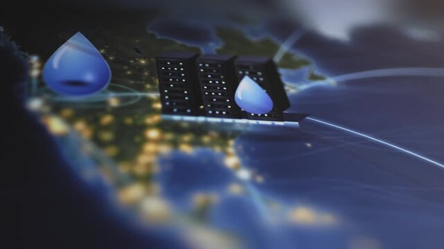 Data center cooling spans illuminated global map