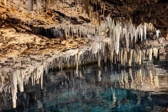 Crystal Cave: An Underground World of Stalactites. Reflections Beneath Bermuda&rsquo;s Spectacular Limestone Formations.