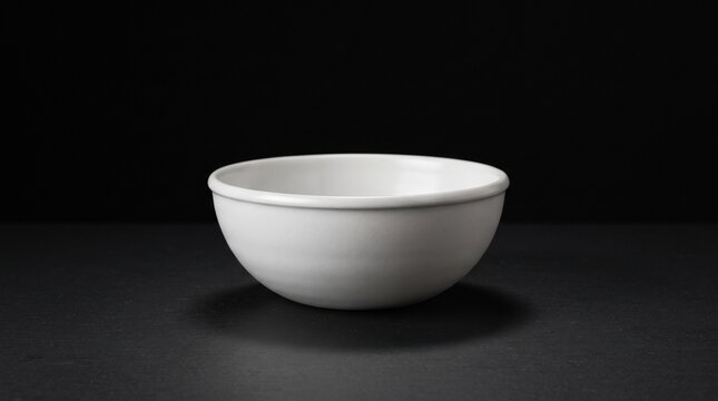white bowl on black background