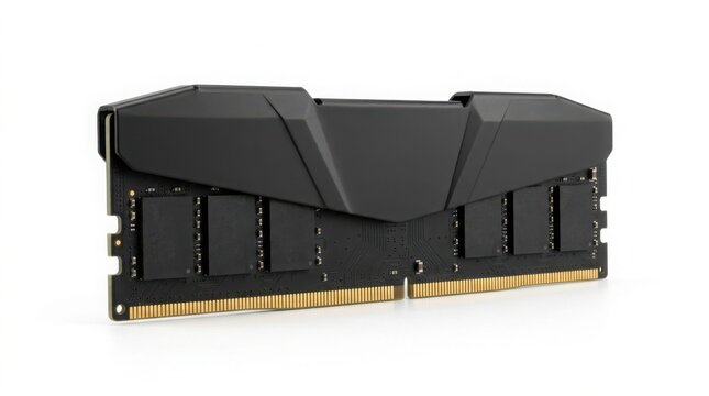 DDR5 RAM memory module isolated for computer hardware upgrades