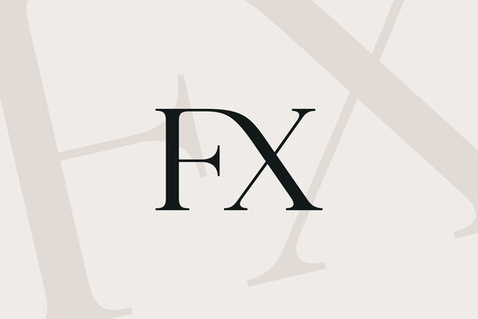 FX or XF letter logo icon design. Classic style luxury initials monogram.
