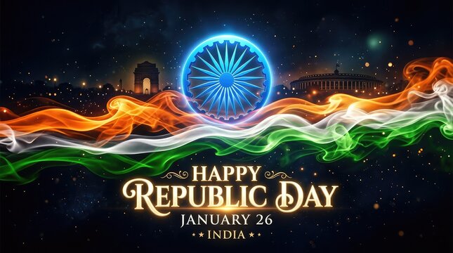 Happy republic day india celebration background