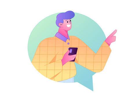 Friends socializing, chatting and sharing online  flat vector hand drawn illustration
