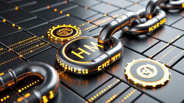 software supply chain security and sbom verification on glowing titanium chain links