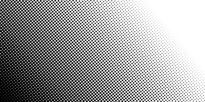 Black and white halftone gradient pattern texture isolated on transparent background
