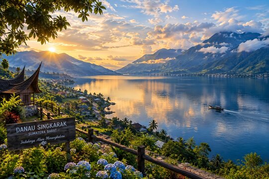 Lake Singkarak originates from Minang as a beautiful lake 