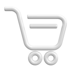 Obraz premium 3D shopping cart. 3D illustration.