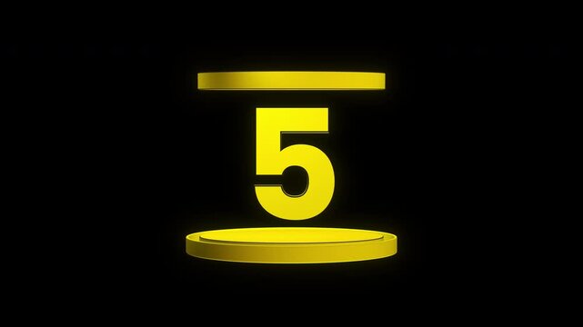 10 second digital timer animation on transparent background.
