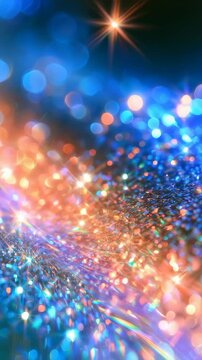 Sparkling Glitter and Bokeh Lights Background Video for Festive Holiday Celebration Mobile Story
