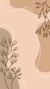 Minimalist Abstract Boho Fern and Floral Leaves