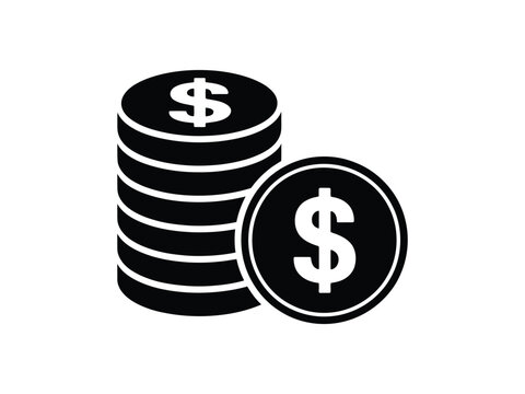 Coin Stack icon featuring neatly arranged coins symbolizing money, savings, wealth, financial growth, banking, fintech, accounting, and investment