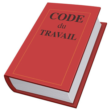 French labor code red book representing employment law, workplace regulations, employee rights, and legal compliance (cut out)