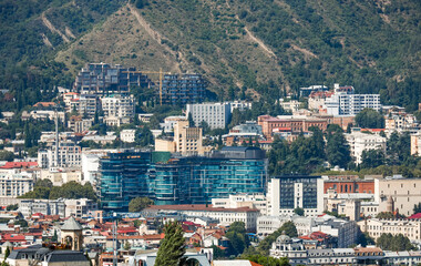 Aerial view of Tbilisi, Georgia. Tbilisi is the capital and the largest city of Georgia. © Rechitan Sorin