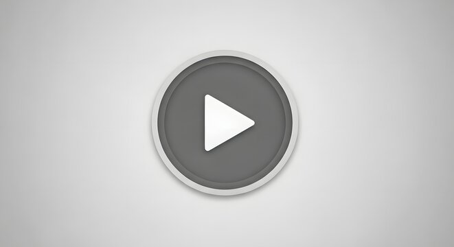 Play button icon with triangle symbol on a white background