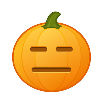 Pumpkin with expressionless face Large size of Halloween emoji
