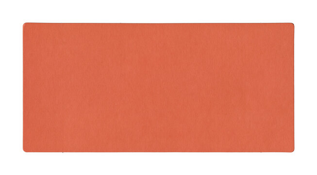 red rectangular card with rounded corners and plain surface