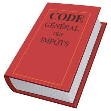 French general tax code red book representing taxation regulations, fiscal policy, financial legal compliance, corporate taxation, and revenue administration (cut out)