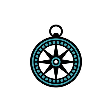Simple compass icon for navigation and travel direction