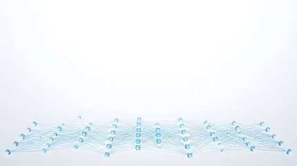 Fototapeta premium Neural Network Structure: A minimalist depiction of a neural network, with interconnected nodes and lines symbolizing data flow and artificial intelligence.