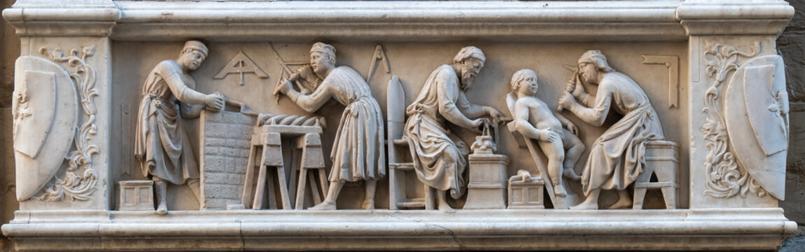 Nanni di Banco Relief at Orsanmichele - Sculptors Workshop Bas-relief
