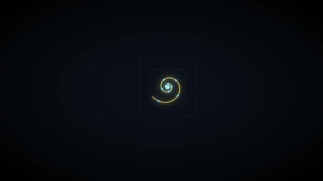 Fibonacci Golden Spiral Nautilus Sacred Mathematics Design 4K Loop