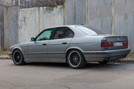 Chisinau, Moldova-February 6, 2025: BMW 5 (E34), third generation of the BMW 5 Series