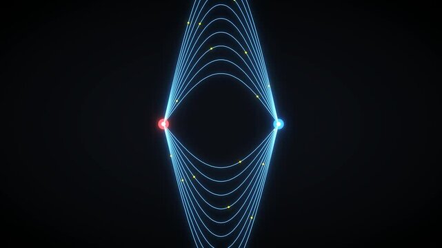 Electromagnetic Dipole Field Flux Lines Physics Magnetism 4K Loop
