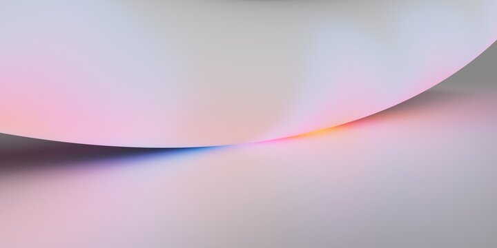 Clean white abstract surface with gentle neon gradient reflections and smooth curves. Premium minimal background for branding, wellness, and contemporary design.