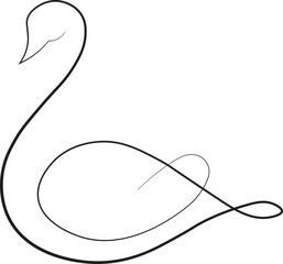 Obraz premium One Line Drawing Elegant Swan Isolated on White Background