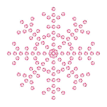 Sparkling Pink Diamond Snowflake Glittering Gem Art Graphic. Glamorous pink crystal rhinestone snowflake design for digital art, luxury branding, apparel transfers, and festive holiday decorations.