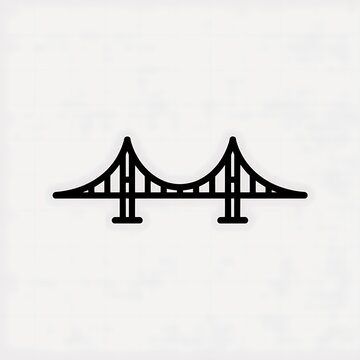 Golden gate bridge icon simple black line design