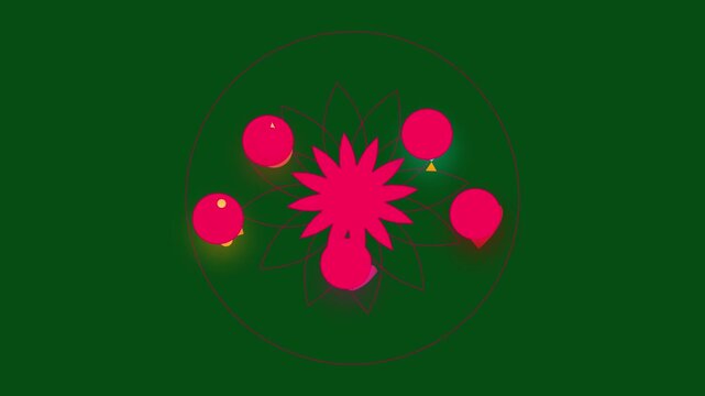 Radiant Star Icon and Glowing Circular Nodes UI Animation