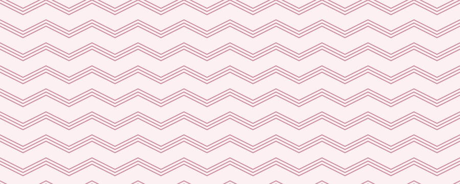 Seamless pattern of horizontal chevron zigzag lines in muted dusty pink and pale blush colors, repeating geometric background