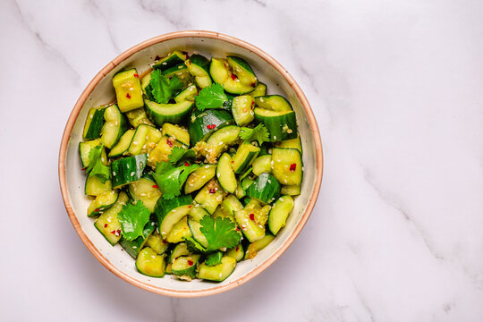 Chinese smashed cucumber salad with sesame