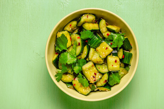 Chinese smashed cucumber salad with sesame