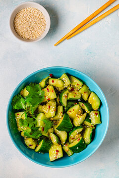 Chinese smashed cucumber salad with sesame