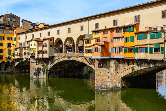 Ponte Vecchio bridge over Arno river in Florence, Italy