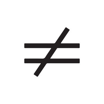 Not equal icon silhouette icon vector flat design