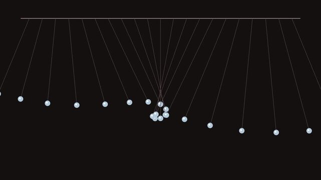 Kinetic Pendulum Wave Array Harmonic Oscillation Dance 4K Loop