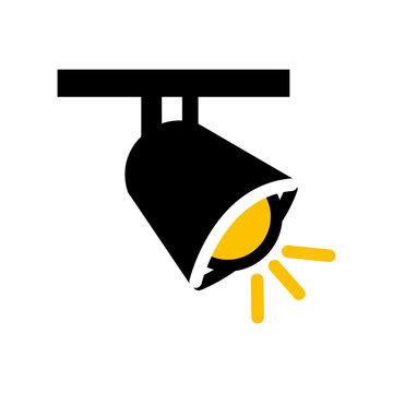 Vector icon of a track lighting fixture isolated on transparent background