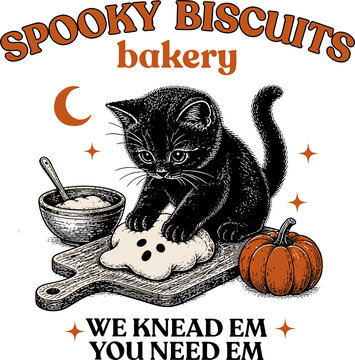 Spooky biscuits bakery svg png, Kitty Biscuits We Knead Em You Need Em svg, Spooky Season svg