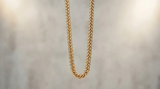 Gold braided chain necklace