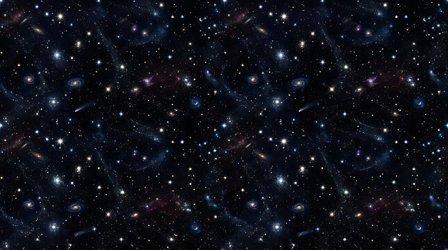 Cosmic nebula with distant galaxies and stars during deep space exploration