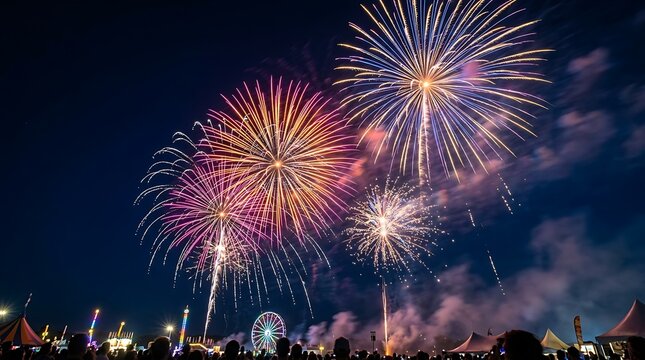fireworks over the river