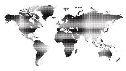 Fototapeta premium World map made of dots halftone pattern vector