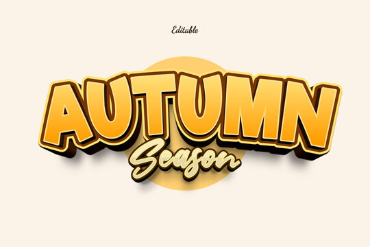 Autumn Season Orange Editable Text Effect Style 3d Vintage