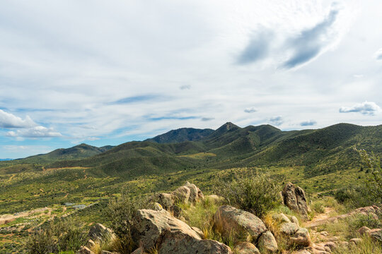 a view of green landscape in Prescott valley Arizona in the summer 