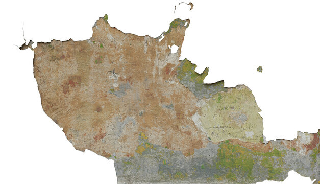 Damaged Plaster and Exposed Wall Decal Texture Overlay Masked PNG transparent background