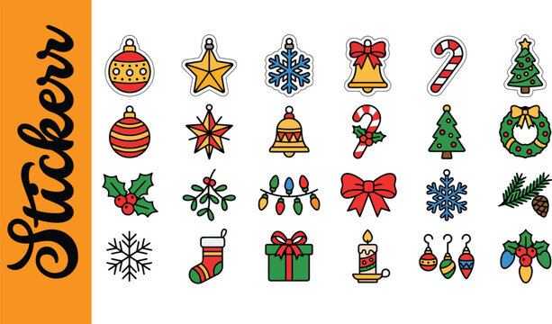 Cute Christmas Gingerbread and Holiday Sticker Collection